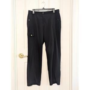 Zenergy By Chicos Pants Womens Regular 2 Black Side Pocket Tapered Everyday Mode